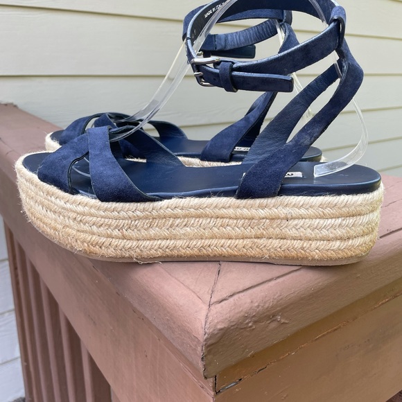 Miu Miu Suede Platform Espadrilles, Blue, Women's - Picture 13 of 13